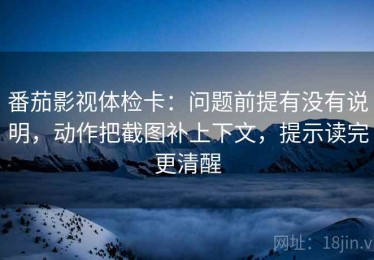 番茄影视体检卡：问题前提有没有说明，动作把截图补上下文，提示读完更清醒