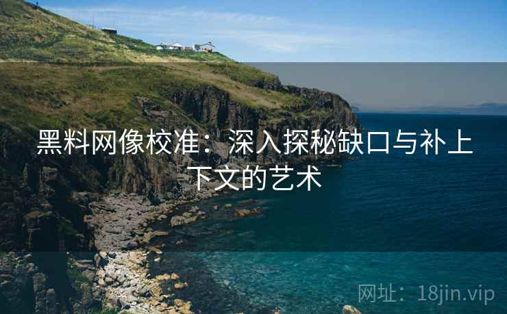 黑料网像校准:深入探秘缺口与补上下文的艺术 黑料网像校准:深入探秘缺口与补上下文的艺术