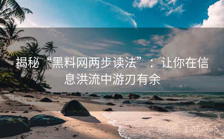 揭秘“黑料网两步读法”:让你在信息洪流中游刃有余 揭秘“黑料网两步读法”:让你在信息洪流中游刃有余